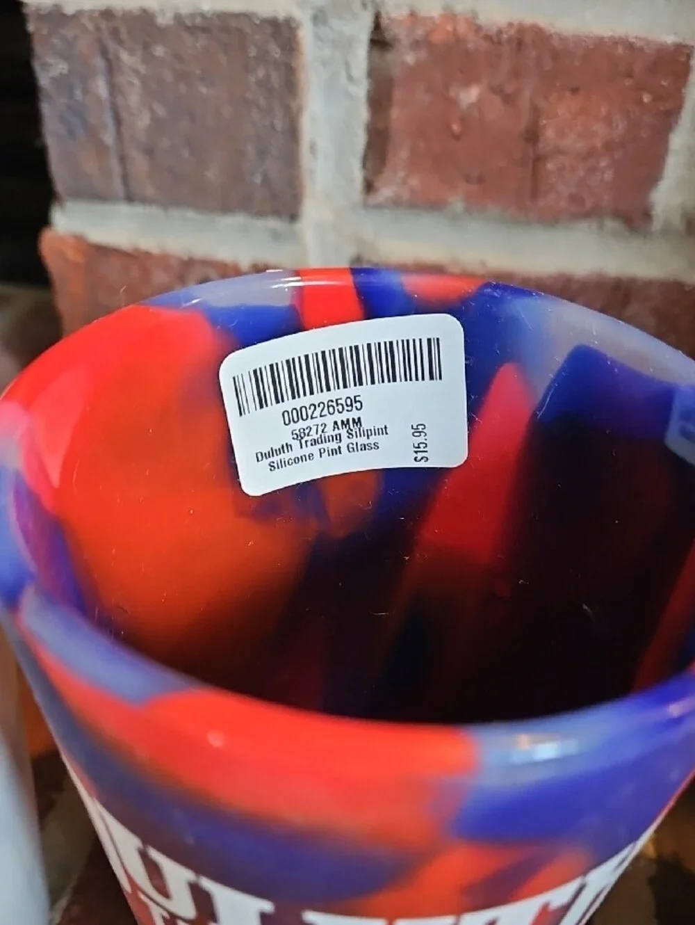 Duluth Trading Co Red, Blue & White Silicone Pint Cup Set of 4